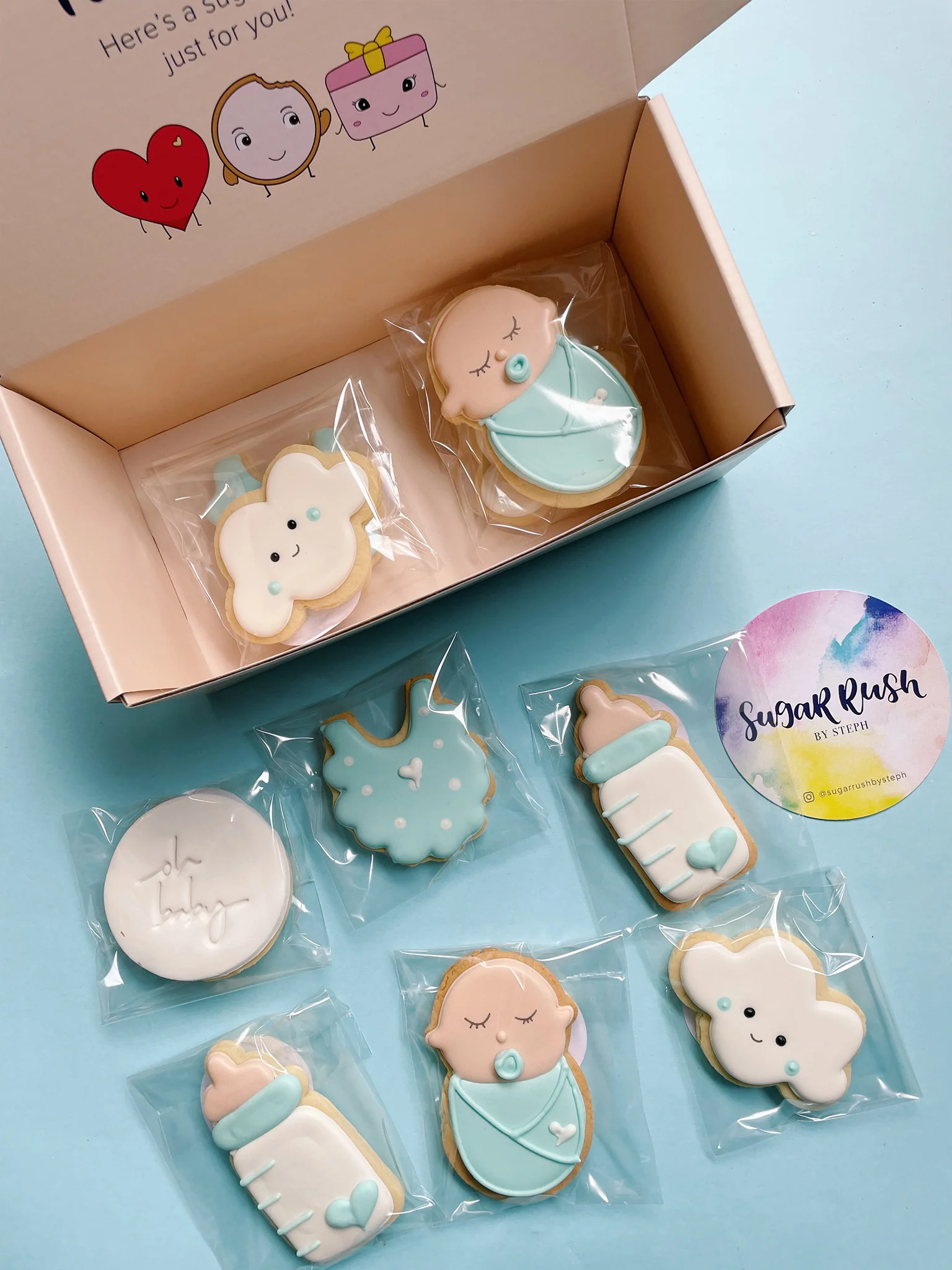 Oh Sweet Baby | Bright Colourful Baby Shower Event Cookies - Image 3